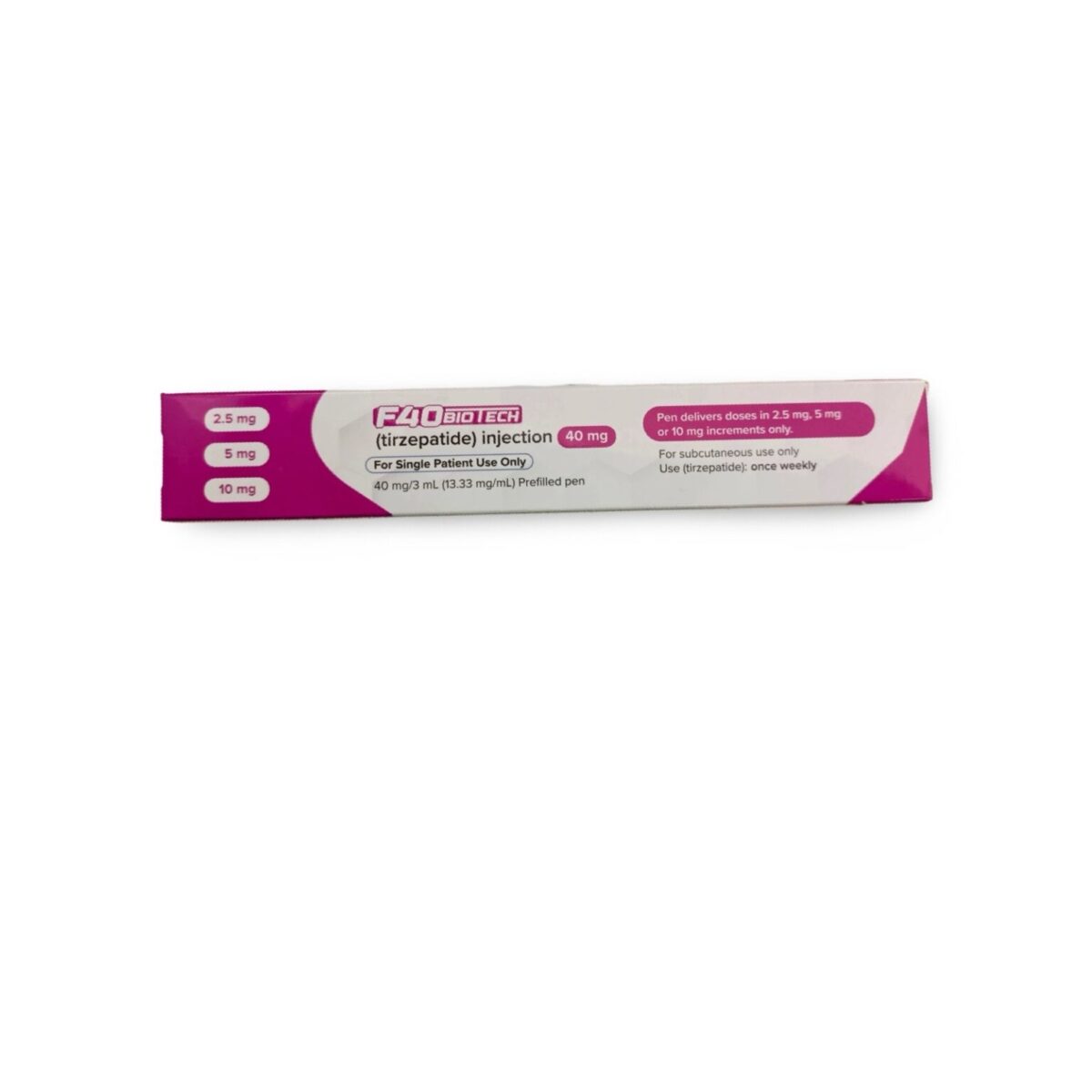 Tirzepatide (Mounjaro) pen 40mg – Adjustable dosage pen 2.5mg / 5mg/ 10mg – F40-Biotech Germany - Image 2